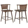 Tallis Woven Leatherette Back Counter Chairs Brown Set of 2 — product view
