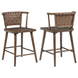 Tallis Woven Leatherette Back Counter Chairs Brown Set of 2 — product view