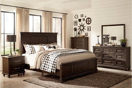 main view of Cardano Charcoal Panel Bedroom Set bed