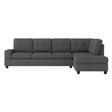 Dark Gray Fabric Tufted Sectional Sofa main view