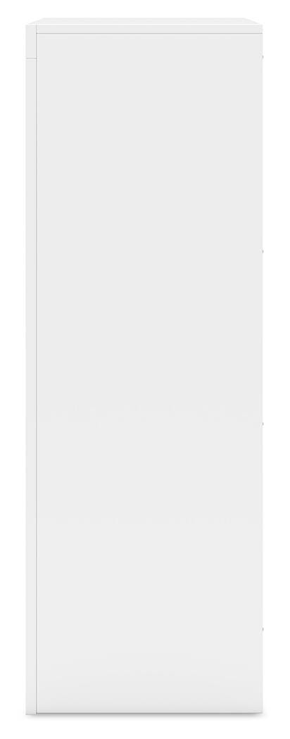 Binterglen White Chest of Drawers — side view