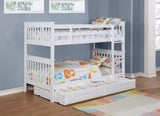 Front view of Chapman Twin over Twin Bunk Bed white solid pine
