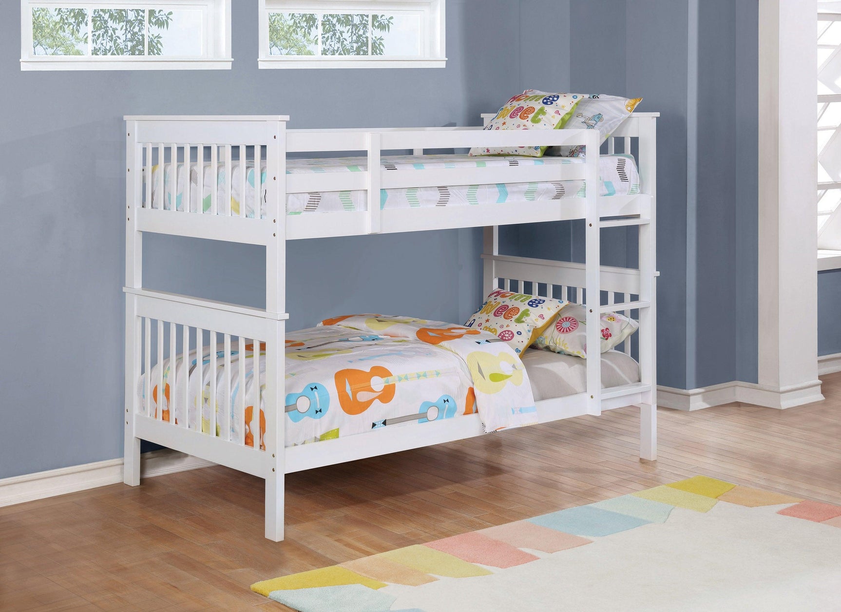 Under-bed space of Chapman bunk bed showing storage potential