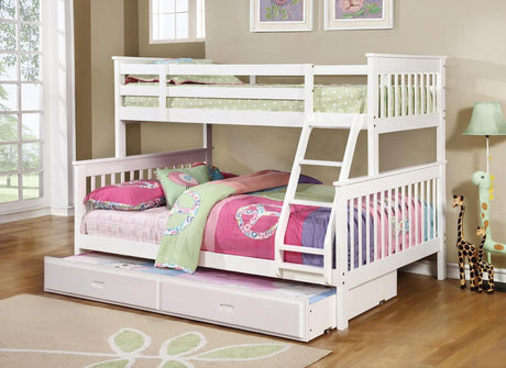 Chapman Twin over Full Bunk Bed in white, front view