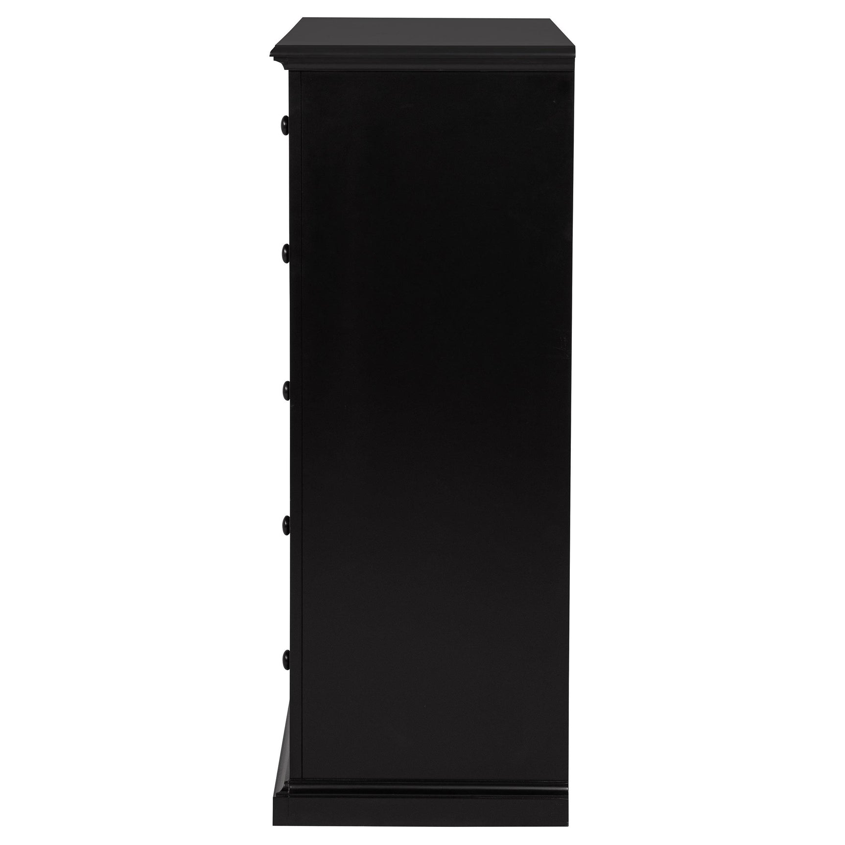 Back view of Sumerlin black chest of drawers