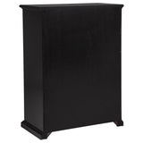 Profile side shot of 6-drawer chest in black finish