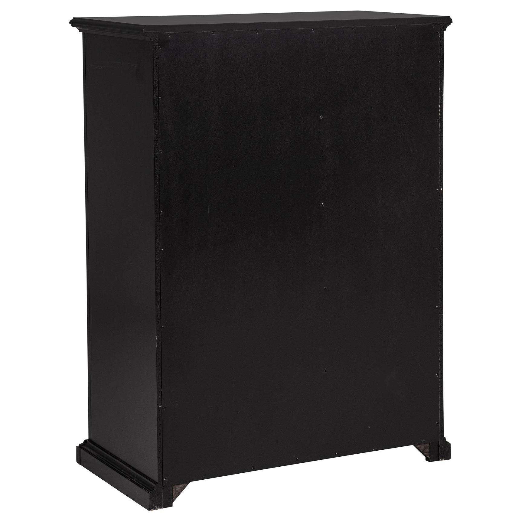 Profile side shot of 6-drawer chest in black finish