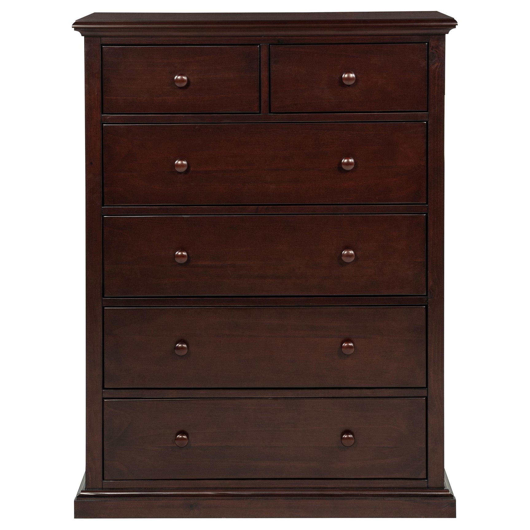 Top view showing cappuccino finish and wood grain