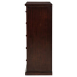 Sumerlin 6-drawer bedroom chest of drawers front view cappuccino finish