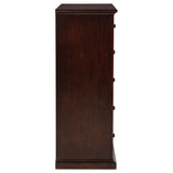 Sumerlin 6-drawer bedroom chest of drawers front view cappuccino finish