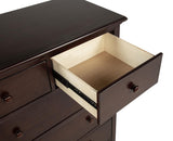 Sumerlin 6-drawer bedroom chest of drawers front view cappuccino finish