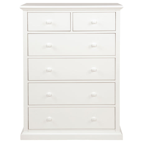 Top view of white chest of drawers