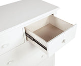 Chest drawer fronts and knobs close up