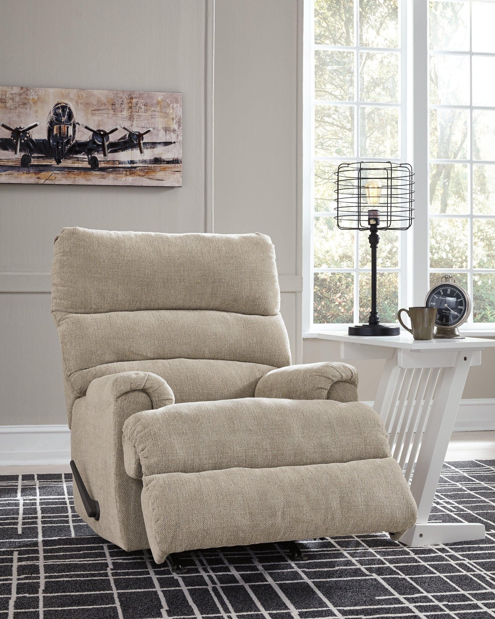 Man Fort Dusk chenille recliner open view