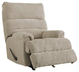 Reclining position of Man Fort Dusk chenille recliner