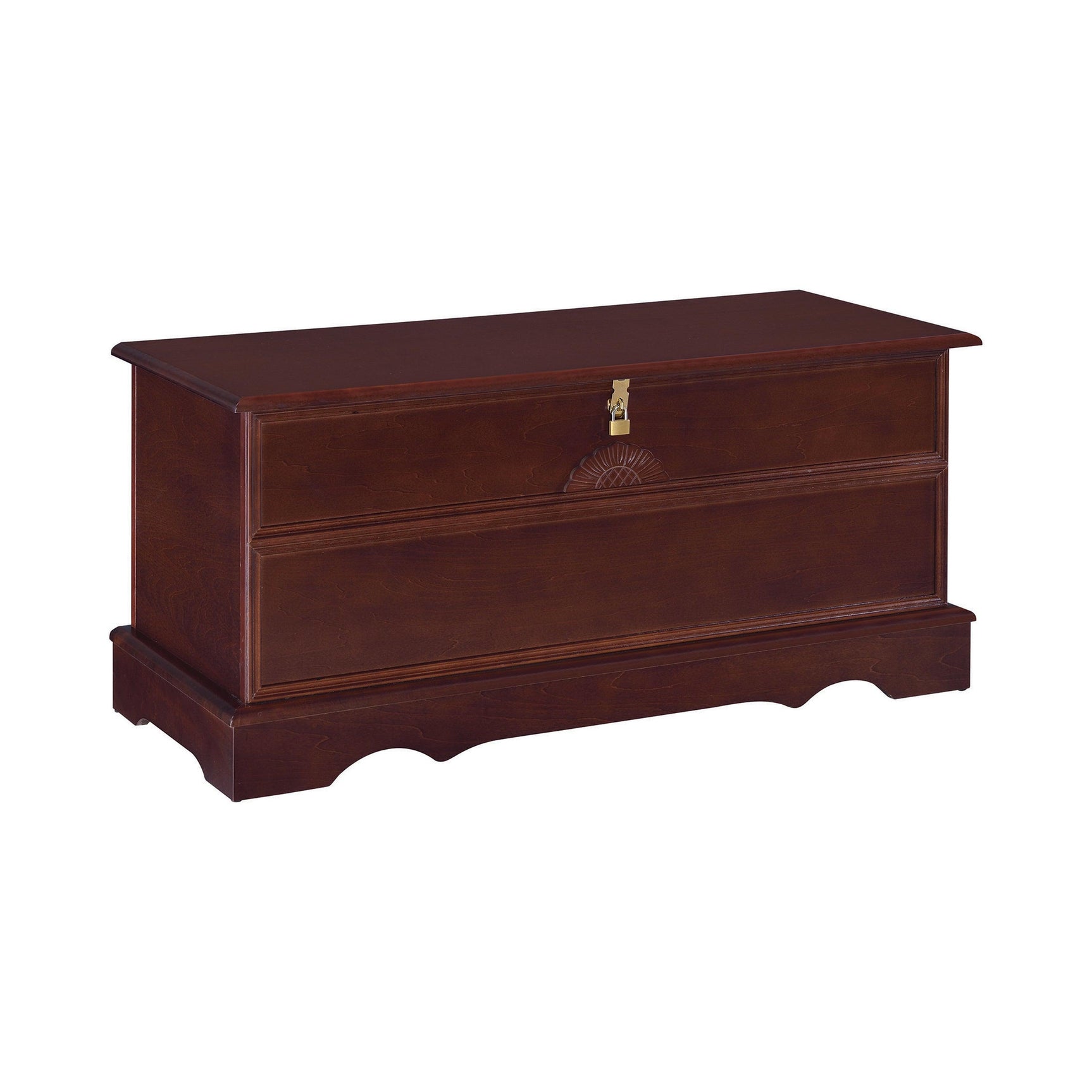 Paula Cedar Chest lockable lid detail