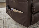 Close-up of Shadowboxer Recliner pocket detail