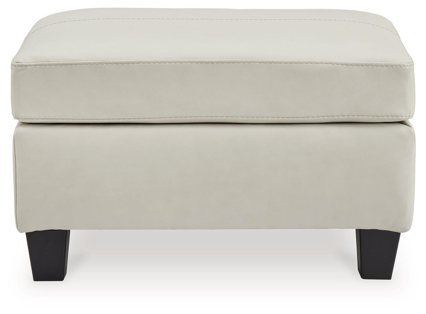 Genoa Coconut Leather Ottoman - Ella Furniture