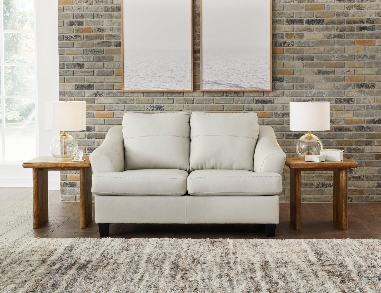 Genoa Coconut Leather Loveseat - Ella Furniture