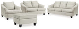 Genoa Coconut Sofa, Loveseat, Chair and Ottoman