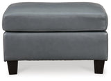 Genoa Steel Leather Ottoman - Ella Furniture
