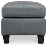 Genoa Steel Leather Ottoman - Ella Furniture