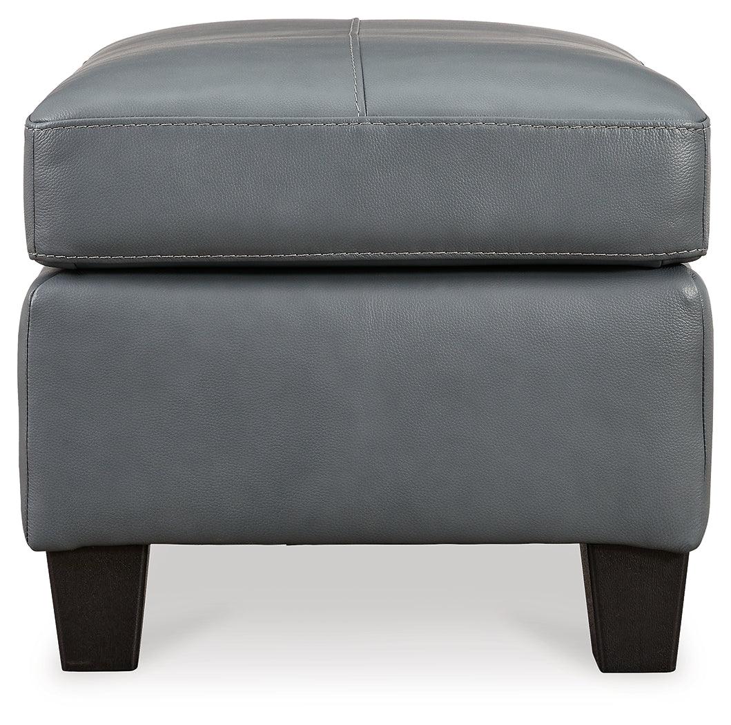 Genoa Steel Leather Ottoman - Ella Furniture