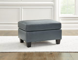 Genoa Steel Leather Ottoman - Ella Furniture