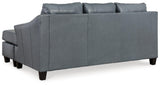 Genoa Steel Leather Sofa Chaise - Ella Furniture