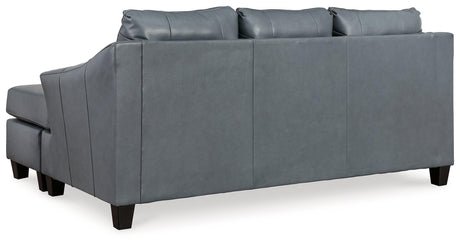 Genoa Steel Leather Sofa Chaise back view