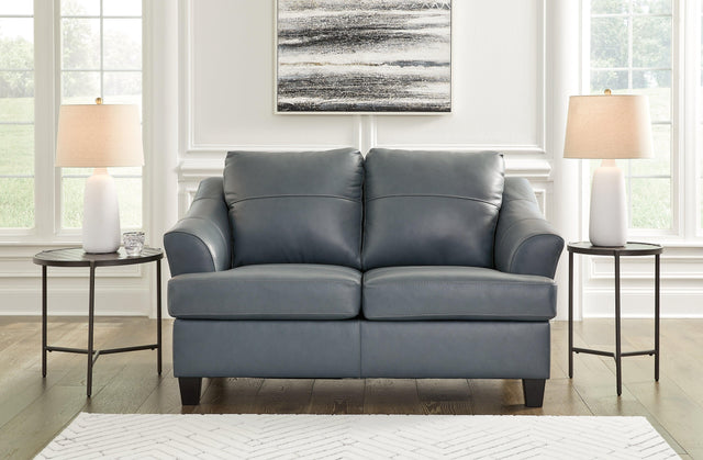 Genoa Steel Leather Loveseat - Ella Furniture