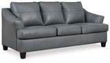 Genoa Steel Leather Queen Sofa Sleeper - Ella Furniture