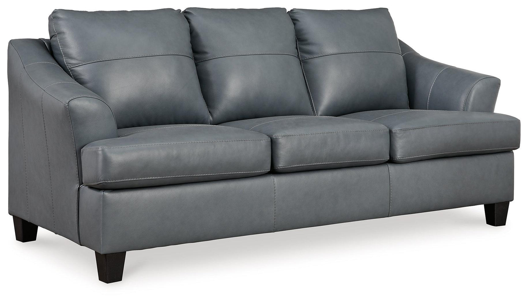 Genoa Steel Leather Queen Sofa Sleeper - Ella Furniture
