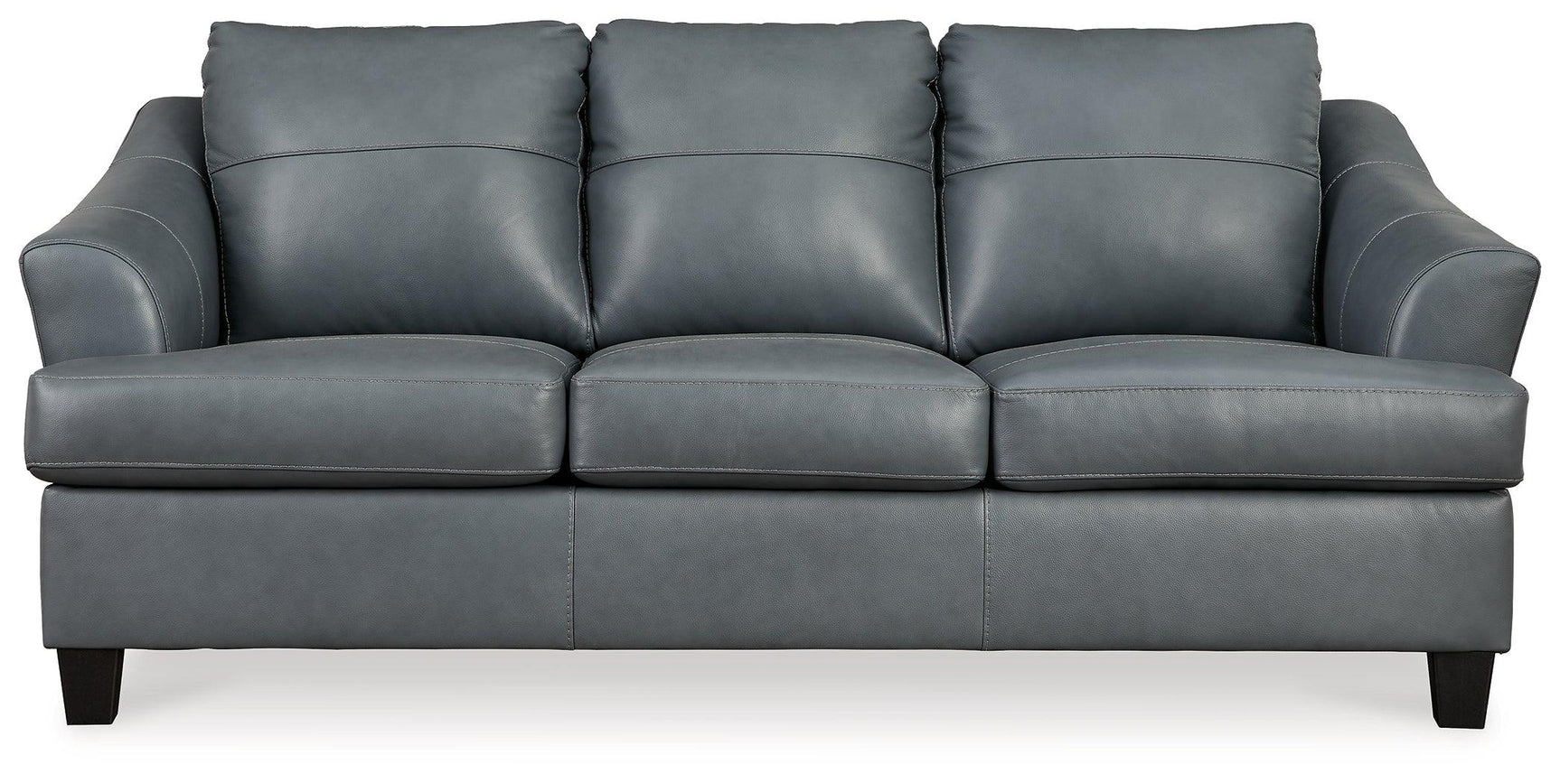 Genoa Steel Leather Queen Sofa Sleeper - Ella Furniture