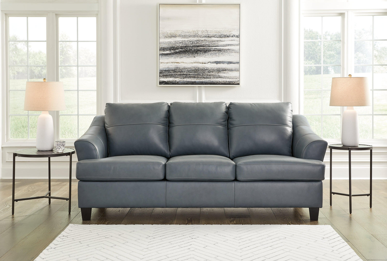Genoa Steel Leather Sofa - Ella Furniture