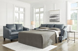 Genoa Steel Leather Queen Sofa Sleeper - Ella Furniture