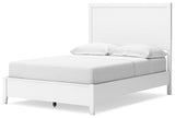 Binterglen White Full Panel Bed — angled view