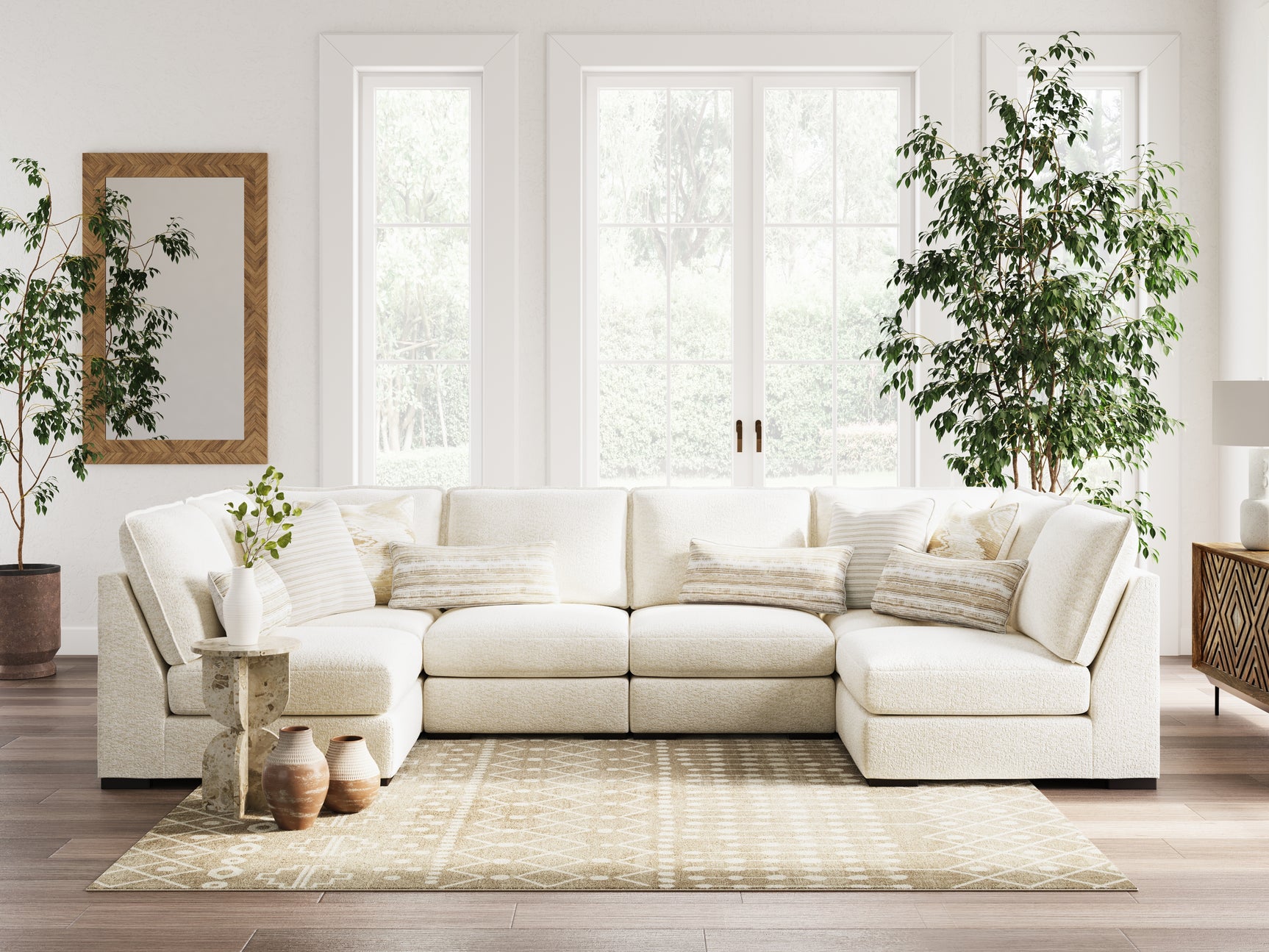 Detail of chenille upholstery texture on Donelson Creek sectional sofa