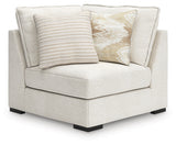 Close-up detail of vanilla chenille fabric on Donelson Creek sectional