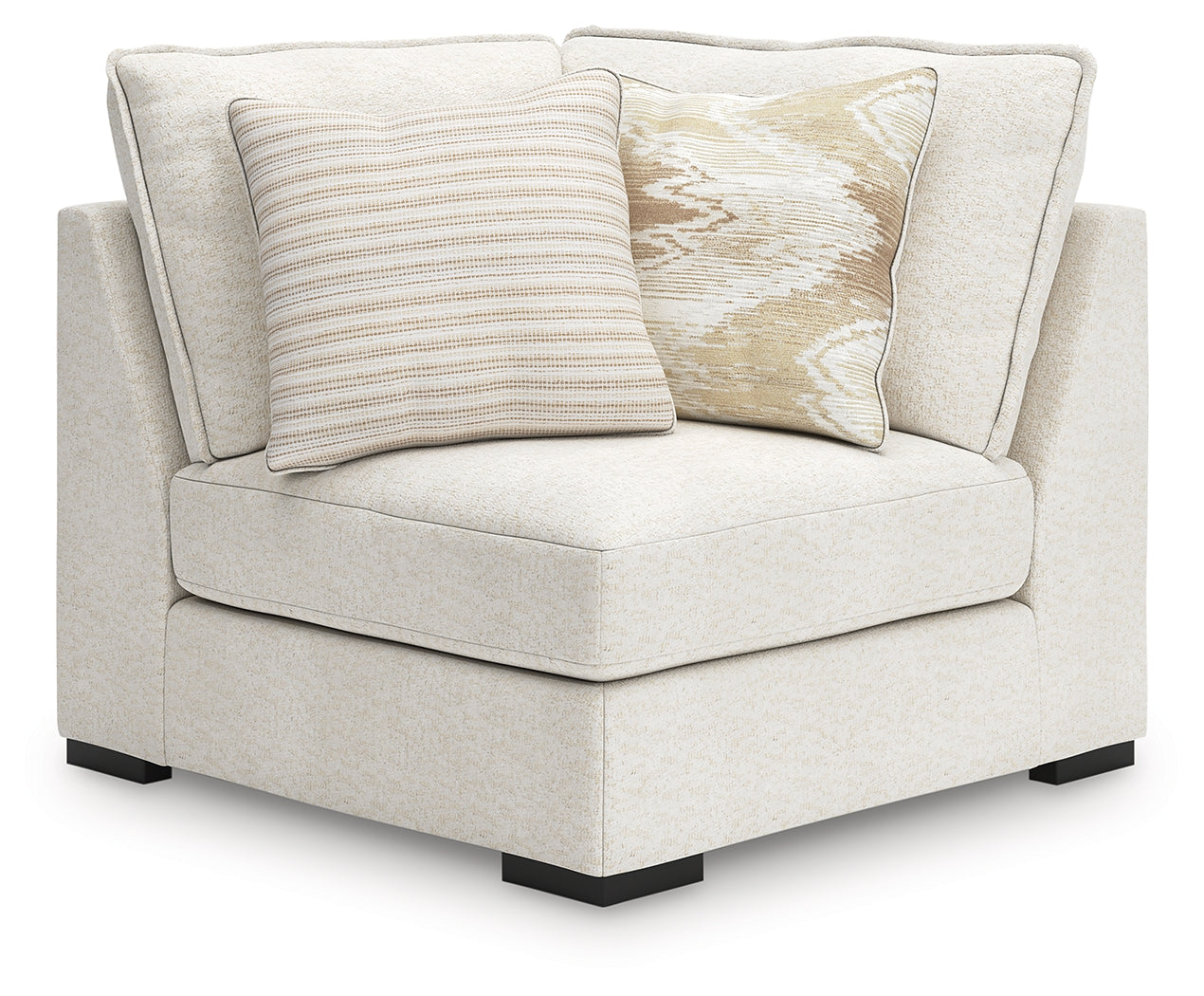 Front view of Donelson Creek vanilla chenille sectional sofa