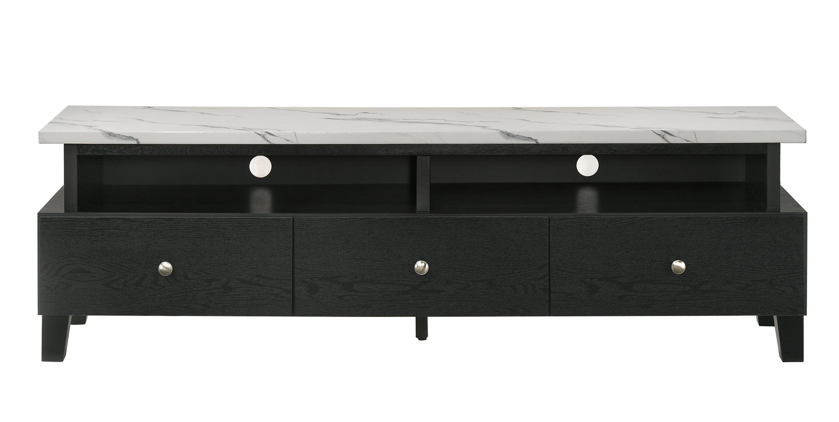 Alina Black floating TV stand side angle