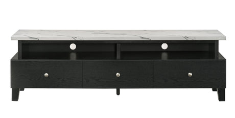 Alina Black floating TV stand side angle