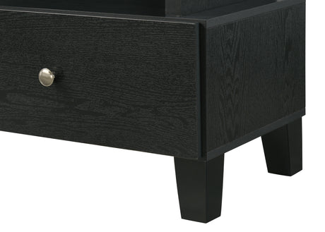 Alina Black TV stand wall-mounted installation