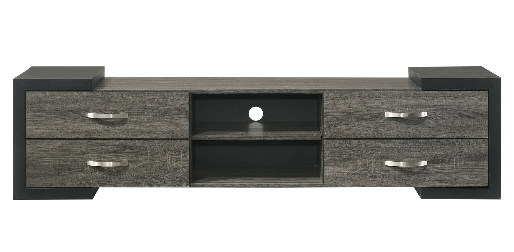 Brant Black Gray Floating TV Stand close-up of texture
