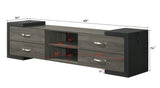 Brant Black Gray Floating TV Stand storage compartments