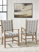 Ridgester Light Brown Next-Gen Nuvella™ Dining Arm Chair — product view