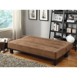 Callie Brown brown microfiber fabric elegant lounger sofa bed folded as bed