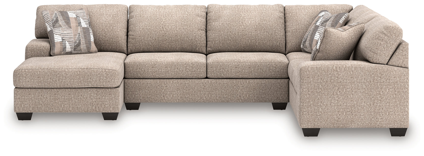 Angle view of Newellen sectional sofa with chaise