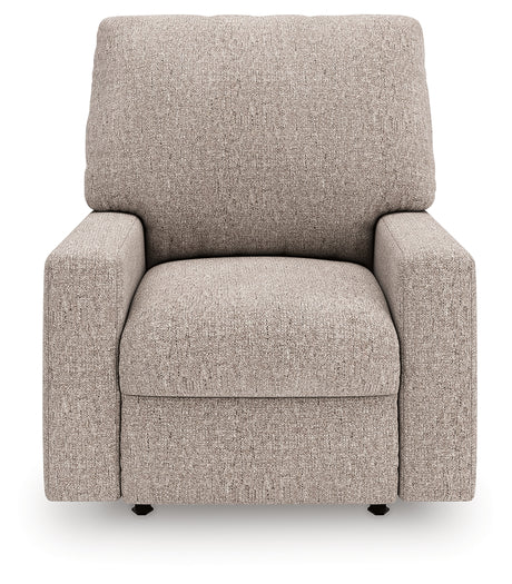 front head-on view of Seyler Lane Hemp Chenille Recliner