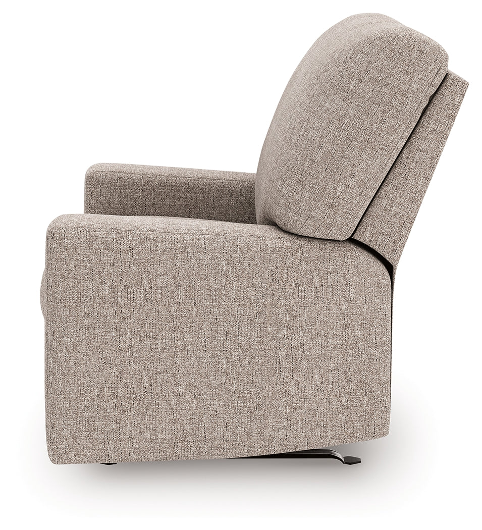 alternate side view of Seyler Lane Hemp Chenille Recliner